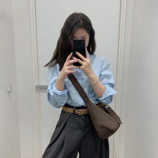 叶未语·秋波蓝棉衬衫，奶里奶气的蓝色，干净清爽好搭配，夏日绝美衬衫 商品图7