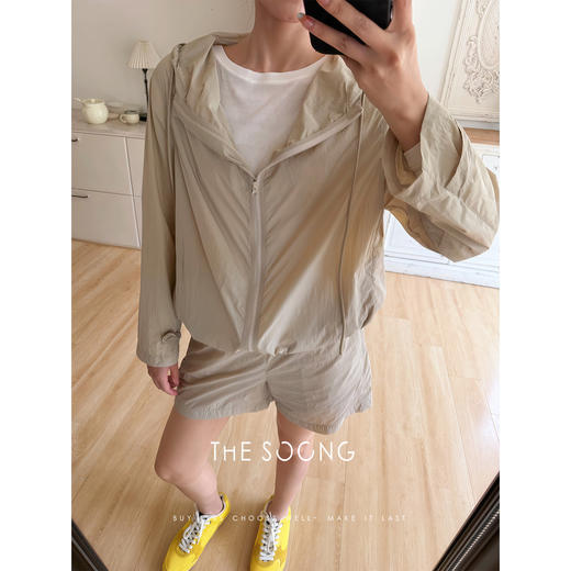 THESOONG|"轻若无物"宽松落肩可调节下摆连帽防晒套装8555/8556 商品图4