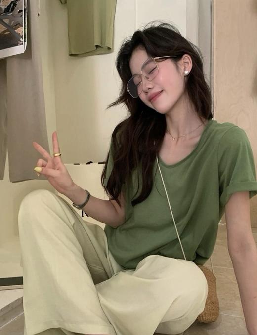 高支竹节棉  女士LakeV领T 商品图5