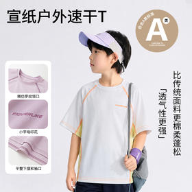 宣纸速干，防晒UPF50+【夏季新款儿童宣纸衣短袖T】【两件起拍，一件不发货】中大童防晒吸湿排汗运动短袖