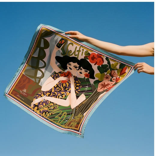 soie jardin 7#Liberty英国进口桑蚕丝86*5窄丝巾百搭时尚礼品S693 商品图2