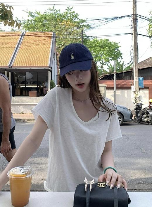 高支竹节棉  女士LakeV领T 商品图2