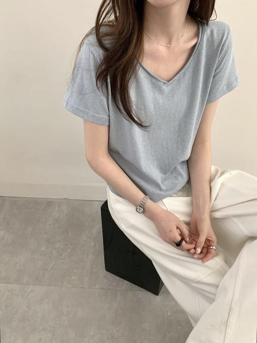 高支竹节棉  女士LakeV领T 商品图10