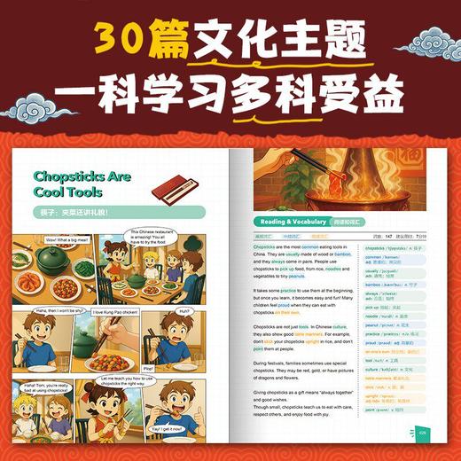 【2026新版】漫画用英语介绍中国地理+文化+传统 （全3册）紧扣考纲，重点难点一本通！ 商品图4