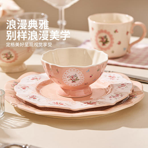摩登主妇郁金香釉下彩餐具漂亮饭碗家用盘子2026新款高颜值碗具水果餐盘 商品图3
