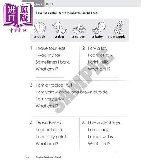 【中商原版】Complete EnglishSmart Grade 1 ENRICHED 加拿大课程练习册 英语智慧全攻略加强版 1年级 商品图2