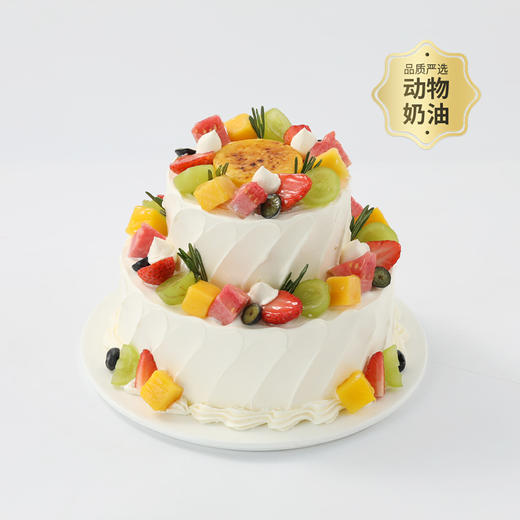 【布蕾鲜果乐园】焦糖布蕾鲜果蛋糕，烤布蕾焦香嫩滑，鲜果满铺果香四溢，奶香果香双重满足！（武汉幸福西饼） 商品图1