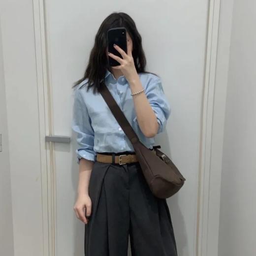 叶未语·秋波蓝棉衬衫，奶里奶气的蓝色，干净清爽好搭配，夏日绝美衬衫 商品图8