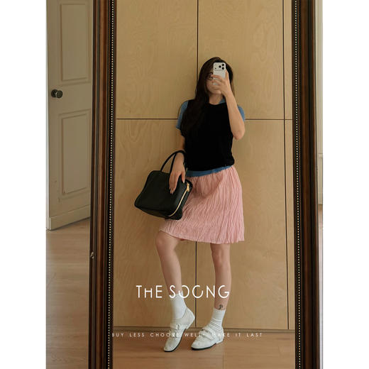 THESOONG|"松弛灵动"新品褶皱肌理感中腰A字半身裙8824 商品图2