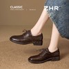 ZHR则则【头层羊皮】手抓纹妈妈单鞋女2026新款时髦洋气平底单鞋 商品缩略图2
