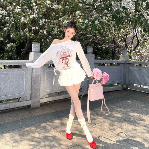 伊泺杉·韩系慵懒莱赛尔花卉tee | 宽松却不垮的利落版型，悄悄藏起小肉肉【3-5天发货】 商品图2