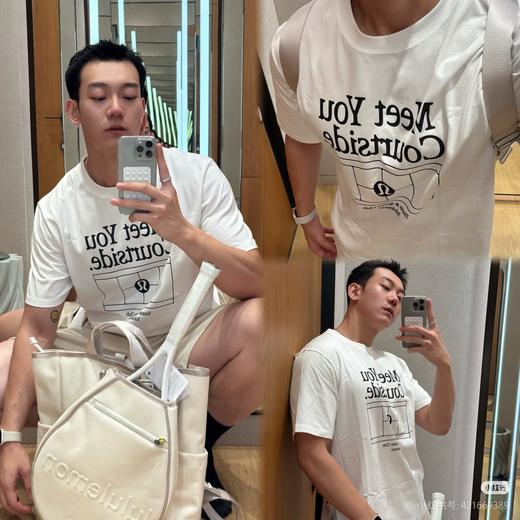 露露Heavyweight男女同款棉混纺印花大标短袖T恤 商品图1