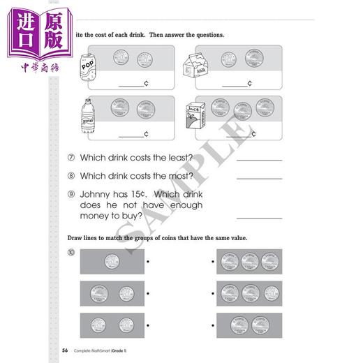 【中商原版】Complete MathSmart Grade 1 Extensive Edition 加拿大课程练习册 数学智慧全攻略扩展版 1年级 英文原版进口 商品图3