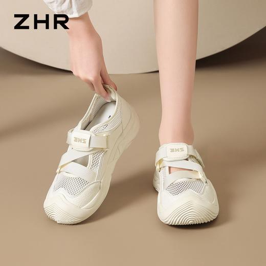 ZHR运动休闲鞋女2026年夏季新款女士时尚软底镂空透气舒适小白鞋 商品图2