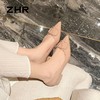 ZHR则则法式尖头裸色平底单鞋女2026春季新款通勤一脚蹬舒适女鞋 商品缩略图4