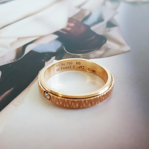 【天然正品】AU750玫瑰金时尚经典定制款时来运转钻石戒指66号040526NJT16 商品图5