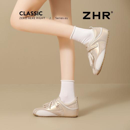 ZHR复古内增高魔术贴德训鞋春款百搭休闲板鞋舒适运动阿甘女 商品图3