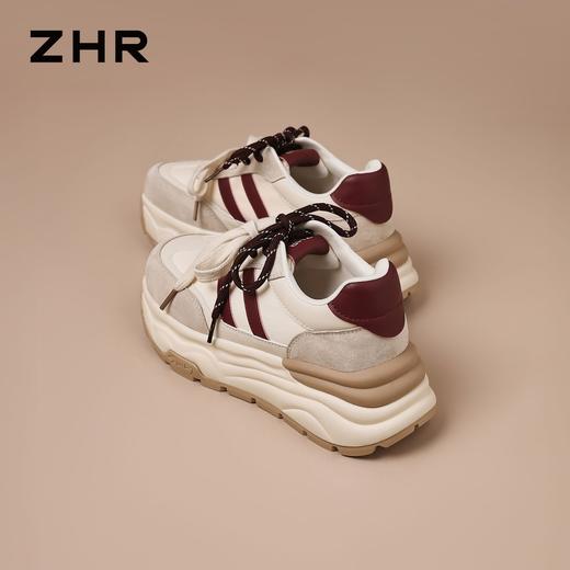 【头层猪皮】ZHR复古厚底阿甘鞋女2026春季运动鞋增高老爹鞋 商品图5