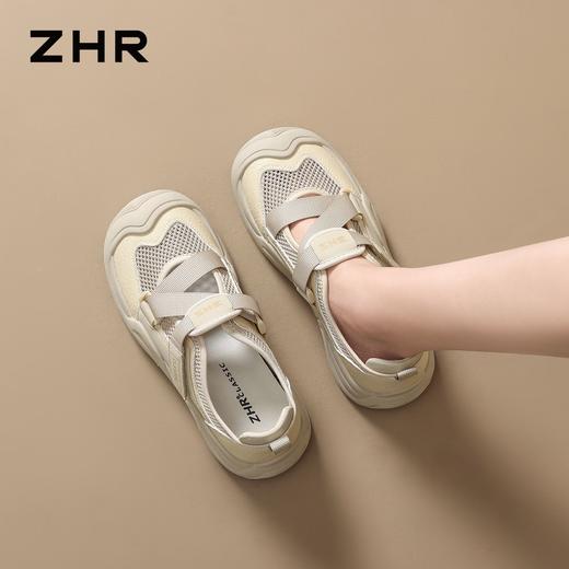 ZHR运动休闲鞋女2026年夏季新款女士时尚软底镂空透气舒适小白鞋 商品图3