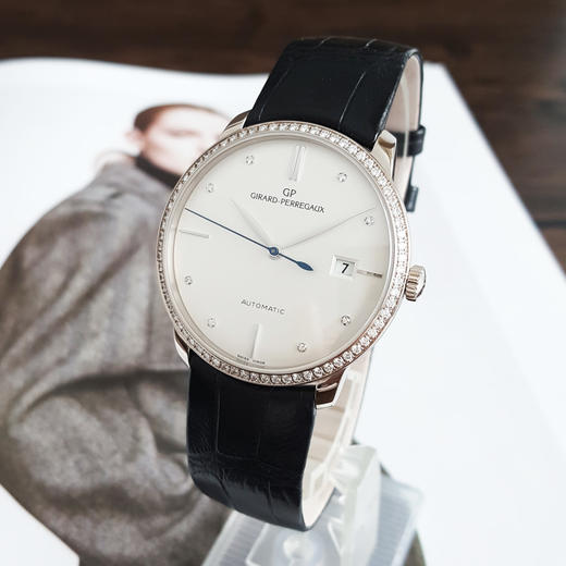 【95新】Girard-Perregaux 芝柏49525D53A1A1-BK6A自动机械机芯日期显示38MM（男款）1966系列18K白金300426NJS37 商品图1