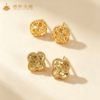 珠御在殿-  鎏金岁月方糖/四叶草银镀金耳钉 S925银镀金 精工打造 持久亮新 精美礼盒 商品缩略图0