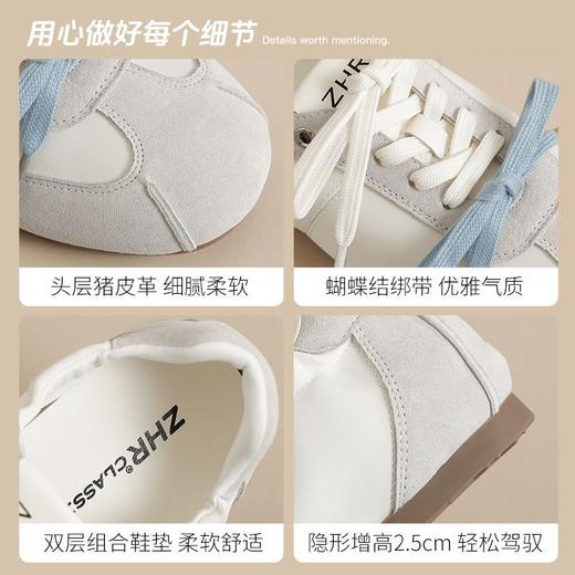 ZHR软底德训女鞋春季新款平底蝴蝶结热风运动鞋中式薄款休闲女鞋 商品图4