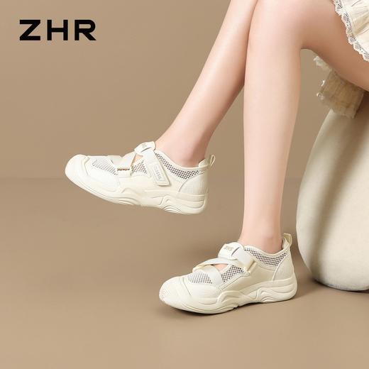 ZHR运动休闲鞋女2026年夏季新款女士时尚软底镂空透气舒适小白鞋 商品图4