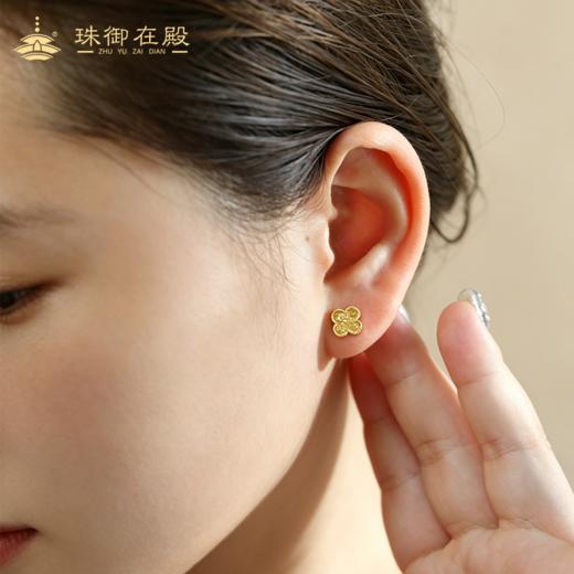 珠御在殿-  鎏金岁月方糖/四叶草银镀金耳钉 S925银镀金 精工打造 持久亮新 精美礼盒 商品图6
