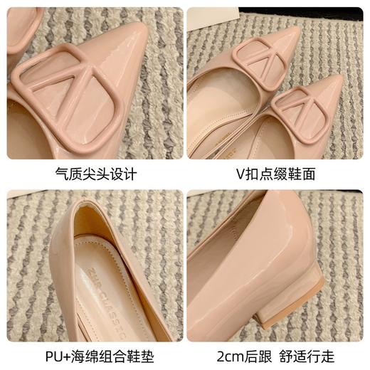 ZHR则则法式尖头裸色平底单鞋女2026春季新款通勤一脚蹬舒适女鞋 商品图6