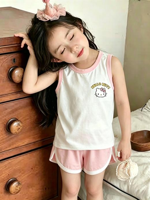 【夯爆了‼️错过哭‼️39.9/2套】儿童莫代尔家居服套装7A抑菌薄款A类休闲背心套装73-150码男宝女宝套装 商品图1