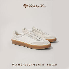 软底透气老钱风男士夏季百搭休闲小白鞋德训鞋/8068