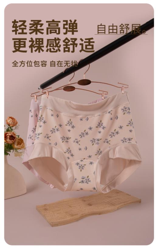 感恩母亲节活动【草本初色·女士柔棉纯棉裆内裤，】适合中老年妈妈的纯棉内裤 高腰深档可以遮住肚脐，亲肤舒适面料含棉量高加上弹力氨纶 商品图2