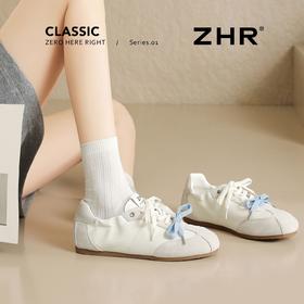ZHR软底德训女鞋春季新款平底蝴蝶结热风运动鞋中式薄款休闲女鞋