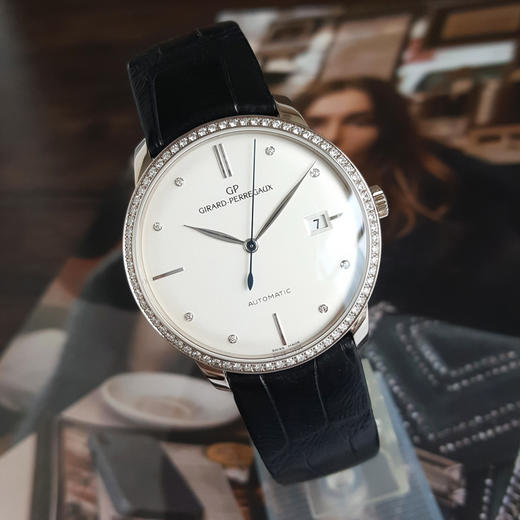 【95新】Girard-Perregaux 芝柏49525D53A1A1-BK6A自动机械机芯日期显示38MM（男款）1966系列18K白金300426NJS37 商品图3