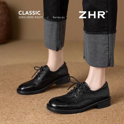 ZHR则则【头层羊皮】手抓纹妈妈单鞋女2026新款时髦洋气平底单鞋 商品图8