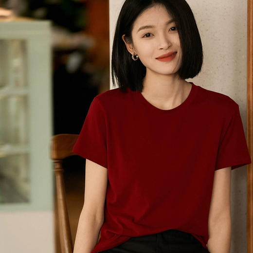 【单拍不发 加购3件到手69.9元】萌咚爱 女款纯色休闲短袖T恤 修身显瘦 8色可选YTM-A63 商品图6