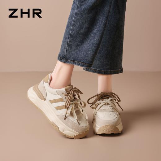 【头层猪皮】ZHR复古厚底阿甘鞋女2026春季运动鞋增高老爹鞋 商品图8
