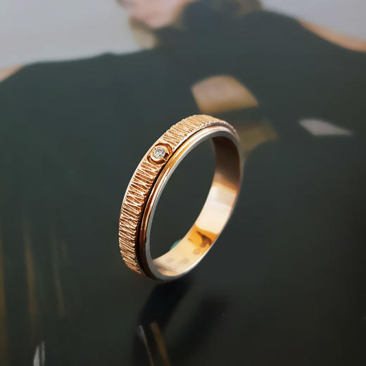 【天然正品】AU750玫瑰金时尚经典定制款时来运转钻石戒指66号040526NJT16 商品图4