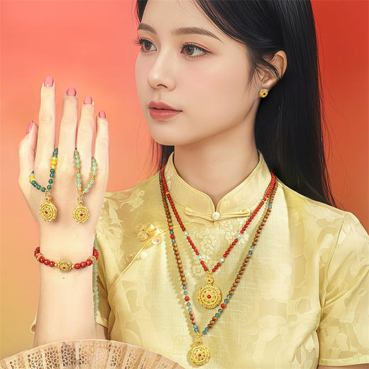 【新品首发】灵转八宝足金黄金耳钉【按克计价黄金2】520女士礼物送女友MEMORA诗普琳GE240601 商品图1