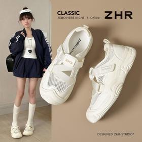 ZHR运动休闲鞋女2026年夏季新款女士时尚软底镂空透气舒适小白鞋