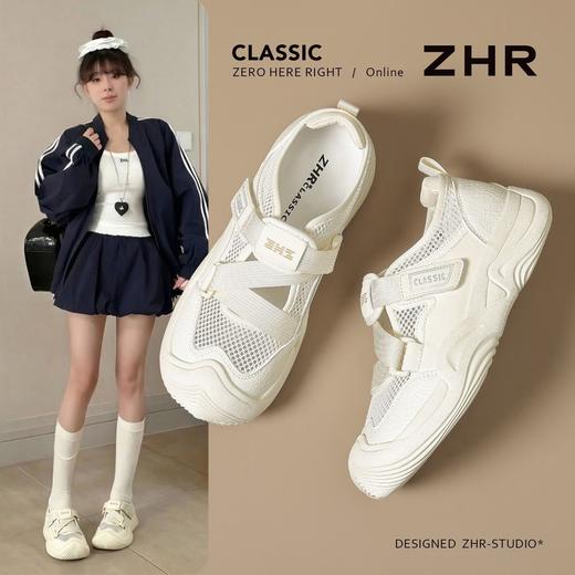 ZHR运动休闲鞋女2026年夏季新款女士时尚软底镂空透气舒适小白鞋 商品图0