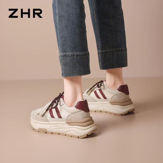 【头层猪皮】ZHR复古厚底阿甘鞋女2026春季运动鞋增高老爹鞋 商品图7