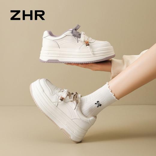ZHR【增高5.5cm】内增高小白鞋厚底休闲女鞋显瘦百搭小个子通勤鞋 商品图1