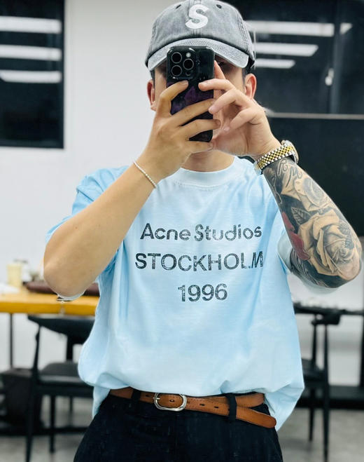 定制原单AC1996喷砂磨破短袖T恤 商品图2