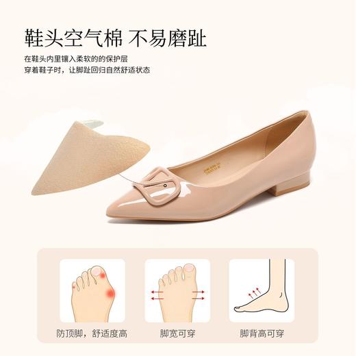 ZHR则则法式尖头裸色平底单鞋女2026春季新款通勤一脚蹬舒适女鞋 商品图5