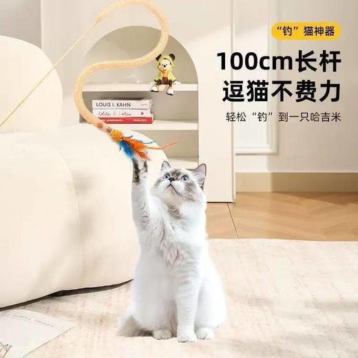 批发逗猫棒弹力网管蛇形逗猫玩具铃铛猫薄荷逗猫杆逗趣互动猫玩具 商品图2
