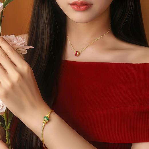 18k金路路通挂坠 灵动炫彩女士礼物一款多戴MEMORA诗普琳（线上专供）KPE065、KPE06501、KPE087 商品图3