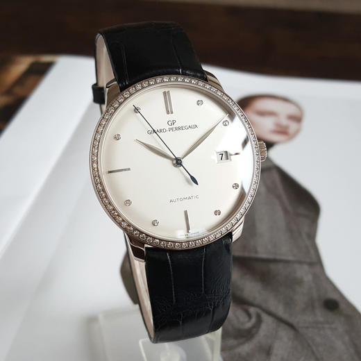【95新】Girard-Perregaux 芝柏49525D53A1A1-BK6A自动机械机芯日期显示38MM（男款）1966系列18K白金300426NJS37 商品图2