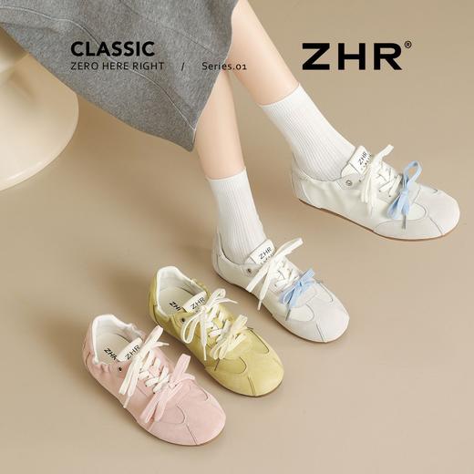 ZHR软底德训女鞋春季新款平底蝴蝶结热风运动鞋中式薄款休闲女鞋 商品图9