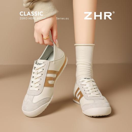 ZHR舒适百搭德训鞋2026春夏新款增高两穿女鞋休闲平底小白鞋 商品图0